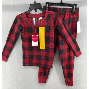 NWT Jaclyn Intimates Pajama‎ Boys 4T Set Sleepwear Red Black Buffalo Plaid